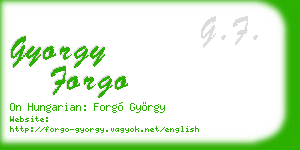 gyorgy forgo business card